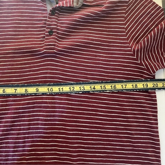 14th & Union Men’s Striped Short Sleeve Polo Shirt Red Medium - Picture 6 of 8
